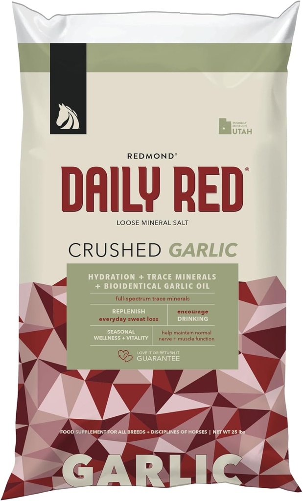 每日RED粉碎大蒜——马的矿物补充品(25 LB 大蒜)