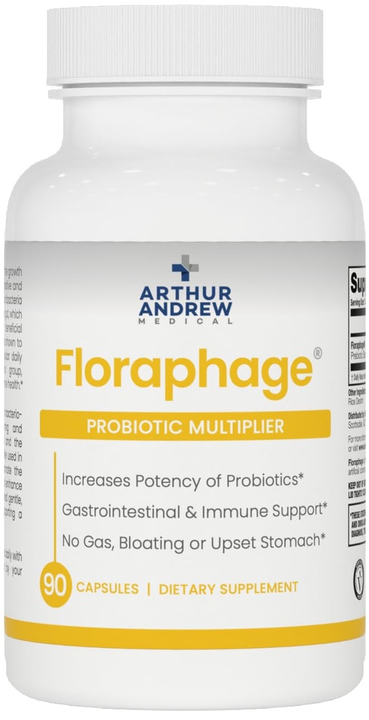 Arthur Andrew Medical, Floraphage, Prebiotic Formula and Probiotic 倍增机, 90 Capsules (英语).
