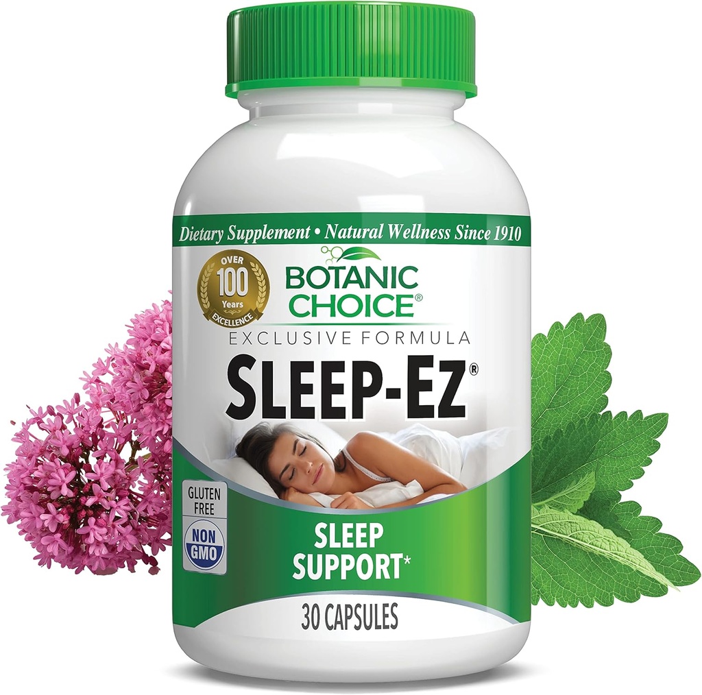 植物选择 Sleep-Ez- Powerful Blend of Valerian Extract, Melatonin, Hops, Kava Kava 和 Lemon Balm 帮助寄养者无格鲁格内斯睡眠(30 Capsules)