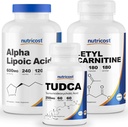 营养成本 Alpha Lipoic Acid 600mg, 240 Caps & Tudca 250mg, 60 Caps & Acetyl L-Carnitine 500mg, 180 Caps