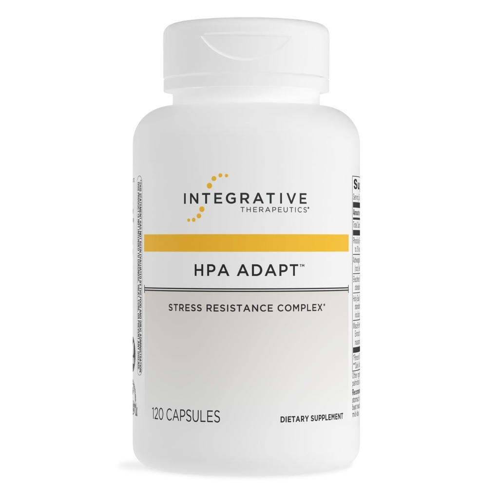 综合疗法 HPA 适应性 - 压力支持的适应性补充* - 包括Ashwagandha、Rhodiola和其他适应性草药* - Vegan, 乳制品和葡萄糖自由 - 120 Capsules