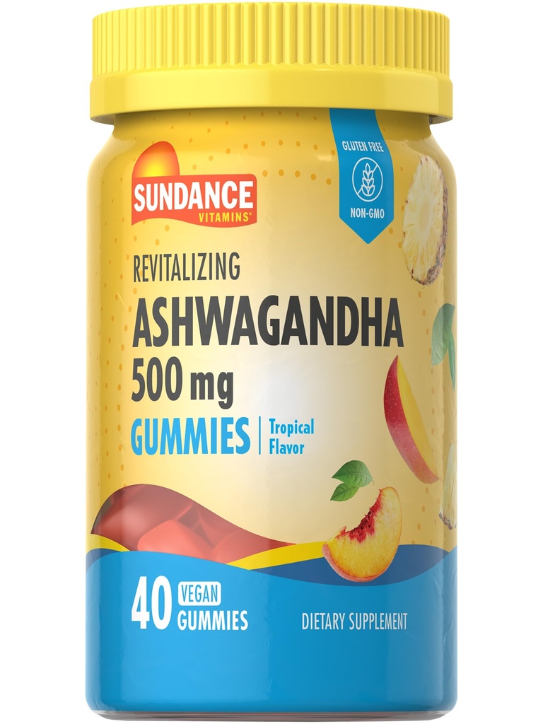 Sundance Ashwagandha Gummys | 500mg | 40 Vegan Gummys | Vegan, Non-GMO 和 Gluten 免费补编