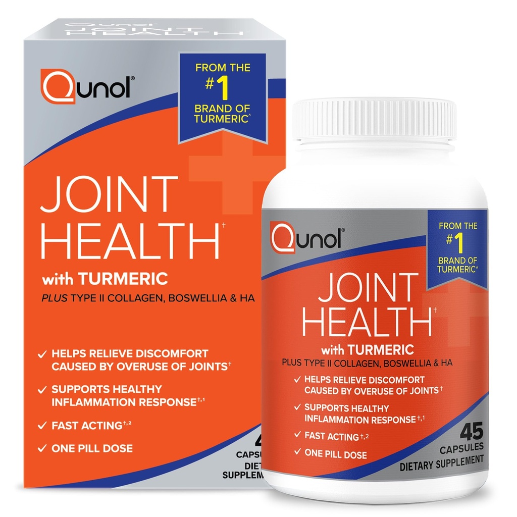 Qunol 5-in-1 联合支持补编,快速代理,一药丸,支持健康炎症反应和因过量使用关节引起的不适,替代Glucosamine Chondroitin MSM, 45 Count