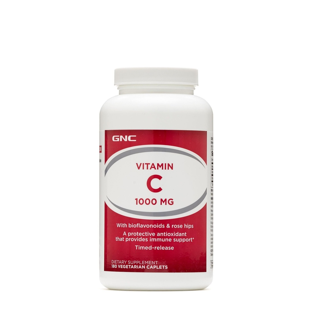 GNC 维生素C 1000 与 Bioflavoids 和 Rose Hips 定时释放 180 片