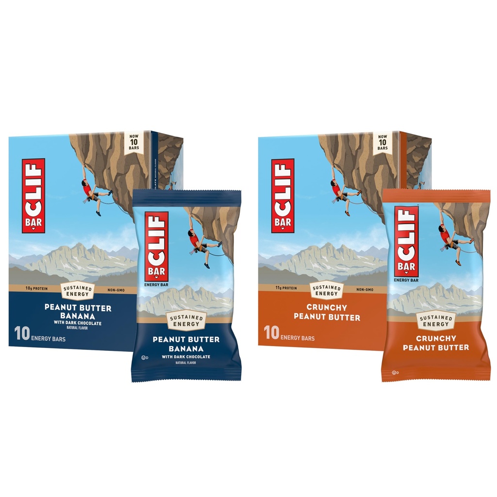 CLIF BAR - 能源蛋白棒 - 黑巧克力的花生酱和花生酱香蕉(20包)