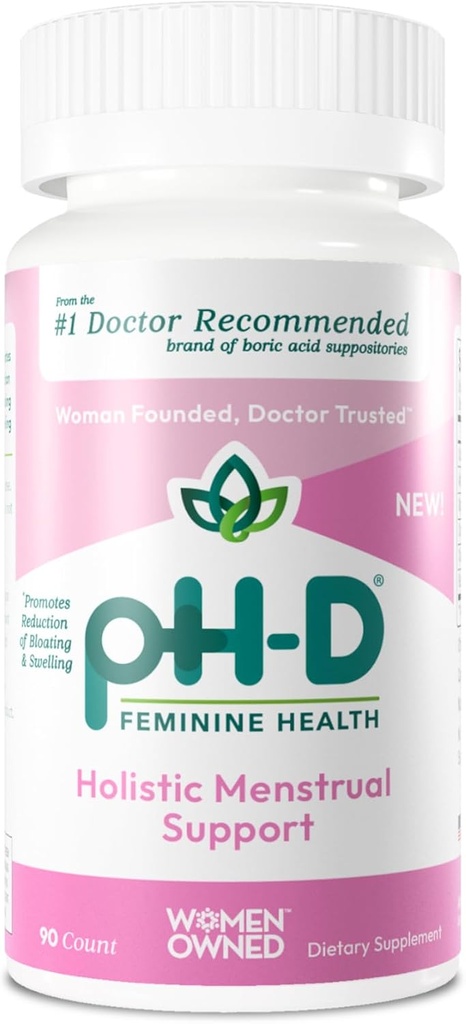 pH-D 女性健康支助 - 综合月经支助 - 口服补充 钙、镁、甘菊和黑色Cohosh - 90