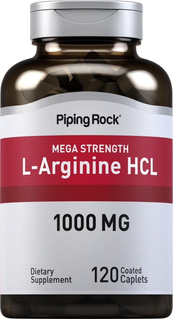 Piping Rock L-Arginine HCl 1000mg = 120 caplets = 男女增益 = 超强 = 蔬菜,非GMO,Gluten Free
