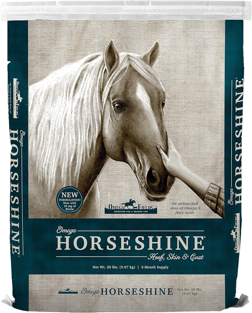 Omega Horseshine The Omega 3 Supplement, 帮助维持一只光辉的健康大衣, 20磅, 棕色