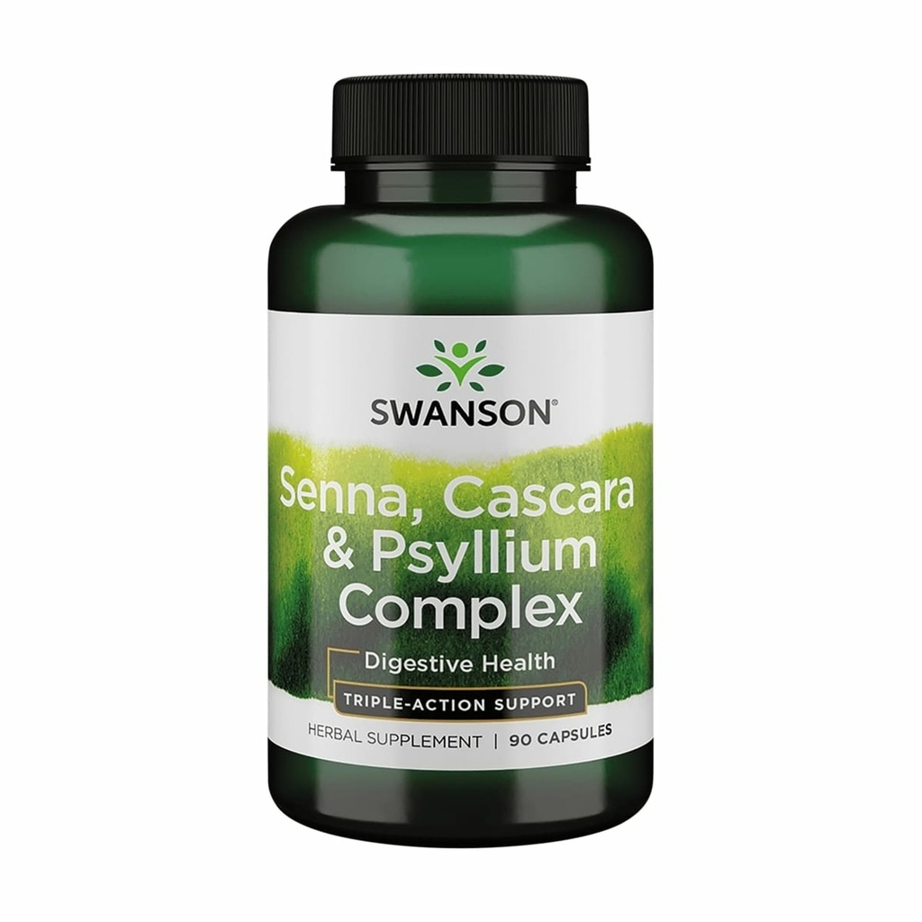 Swanson Senna Psyllium Cascara 复合体 GI 常规性支持 90 Capsules
