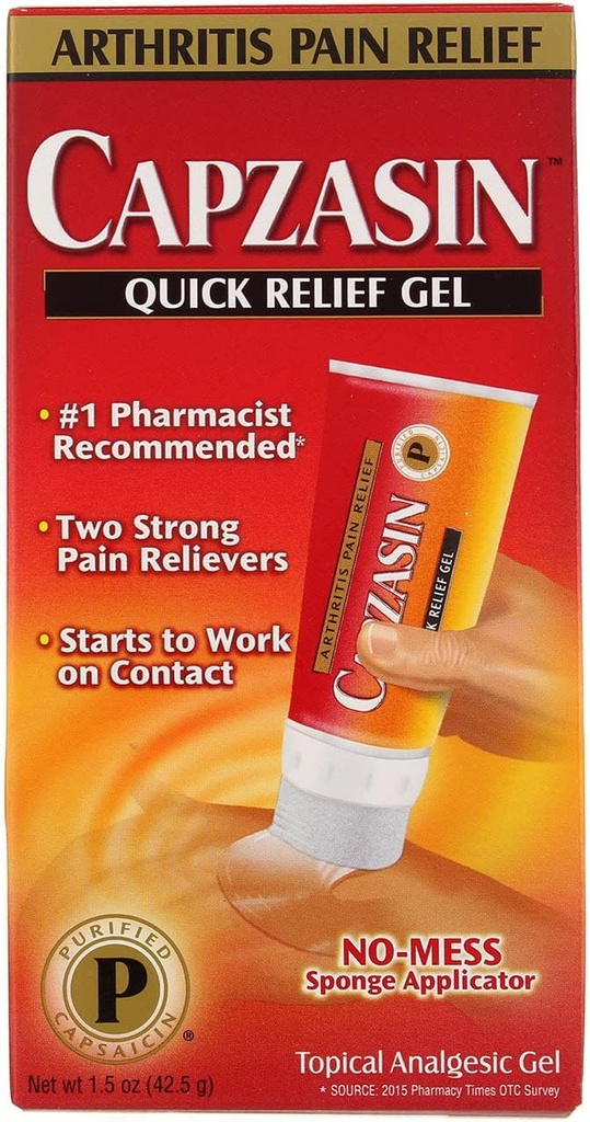 Capzasin Capzasin 关节炎 疼痛救济 快速救济 Gel, 1.5 oz (包 3)