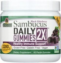 自然之答 Sambucus Daily Gummys → 2X More Elderberry 3200 mg 浓度 → 无酒精,无胶,无胶,无胶,Vegan,非GMO和无防腐剂 → (45 Counter (Pack of 1))