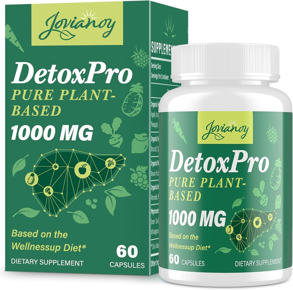 1000 MG Gentle Detox Cleanse, 高位, Gut Cleanse & Detox Capsules for Women & Men, 天然解毒, Colon, Liver, 抗氧化剂和消化支持, 60 Capsules