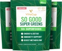 VitaCup 超级绿皮粉 平滑果汁 Mix w/ 50+ Premium 超级食品 消化剂 消化剂 解毒剂 Gut Health w/Probiotics 抗氧化剂 Berry Lemon, 30 service Each, 3 Bags