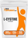 Bulk Assupports.com L-Cystine Powder - L-Cystine 500mg, L-Cystine Supplements, 氨酸补充 - 用于免疫支持, Gluten Free, 每人500mg, 250g (8.8 oz) (Pack of 1).