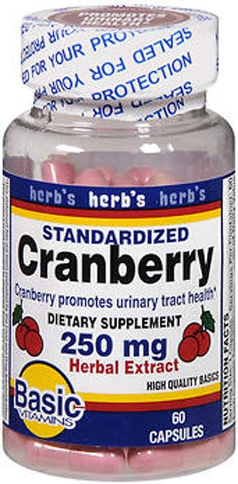 基本维生素 Cranberry 250毫克草药提取剂-60厘米,包装2