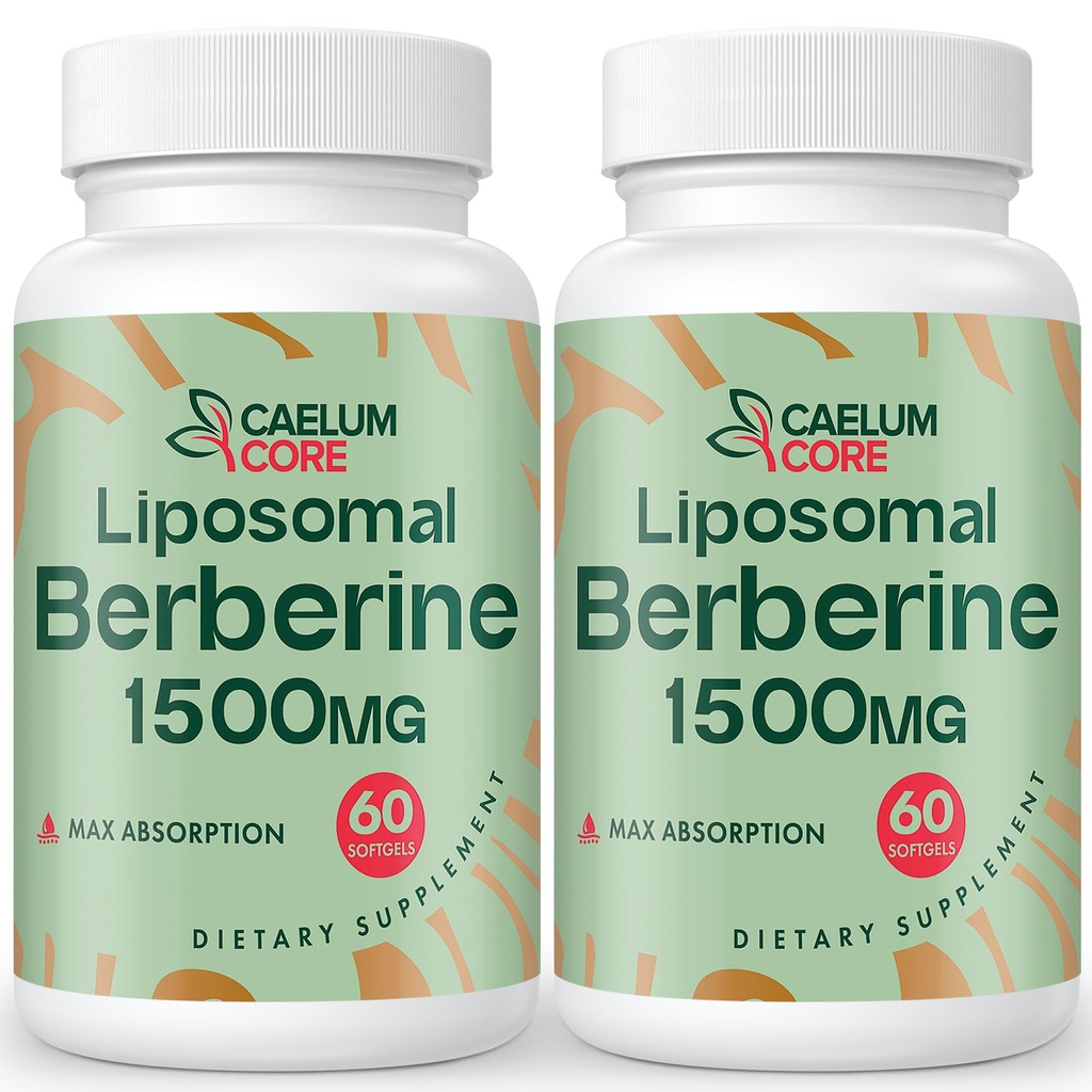 Liposomal Berberine HCL - Berberine 1500mg 高生物利用率,Berberines 男女补充(2包)
