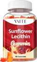 向日葵 Lecithin Gummys 800mg - Vegan, Non-GMO, Soy-Free & Gluten-Free - 支持日常营养,成人易食,哺乳补充,自然健康支持 - 60 Vegan Gummy