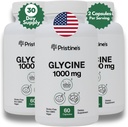 PRISTINE的Glycine 1000MG 氨基酸补充性睡眠支持 Capsules(3-Pack) - 90天供应 - 肌肉恢复,肾脏健康和凝胶形成生产支持