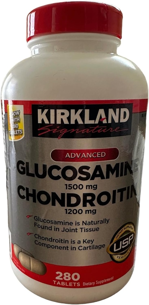 Kirkland 签名 Glucosamine HCI 1500mg Chondroitin 硫酸盐 1200mg 220 片/新增加的计数