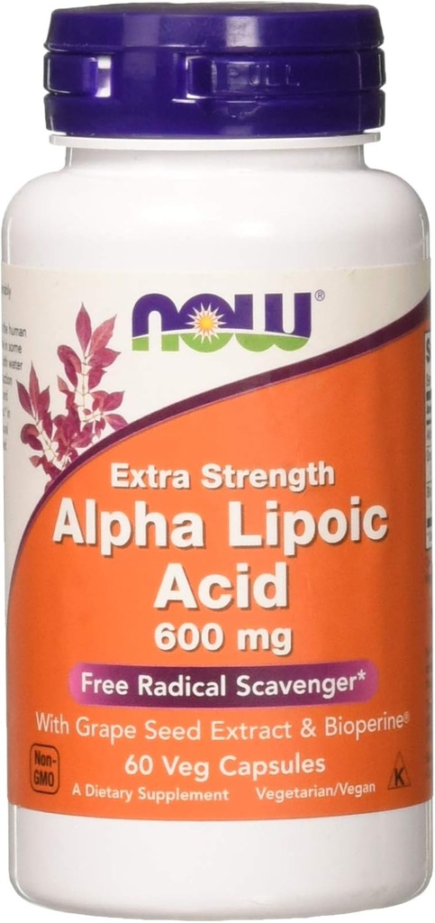 现在食品 阿尔法 利波酸 600mg 60 Vegi Capsules