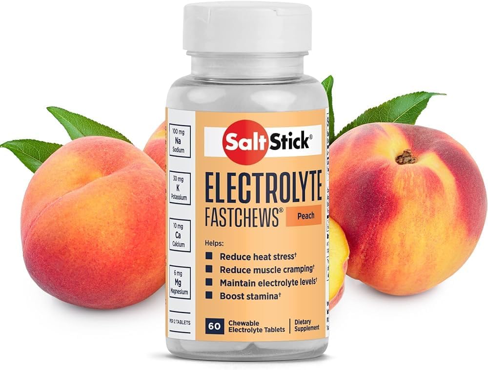 盐Stick Fastchews 缓冲电解质盐板 - 60个伯爵,桃仁 - 03-4060