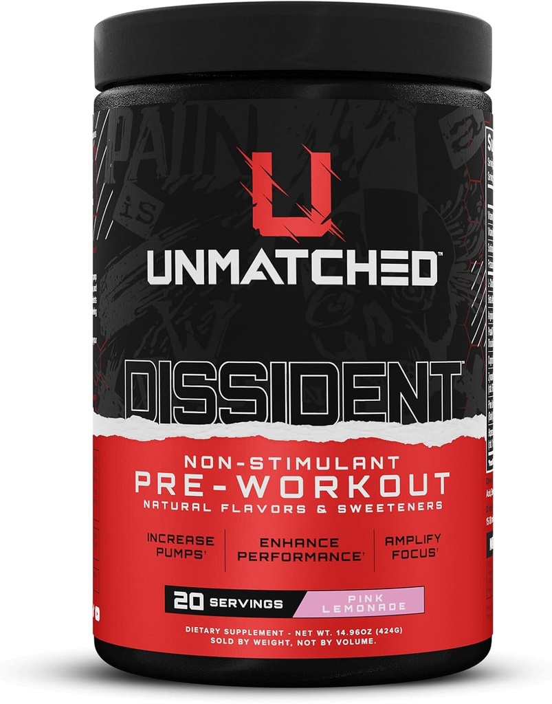 (原始内容存档于20-12) (中文(中国大陆) ). Unrified Dissident Non Stim Prewout Power for Men & Women QQ Citrulline, Beta Alanine, Peak ATP & Sweeteners & 20 Services (Pink Lemonade).