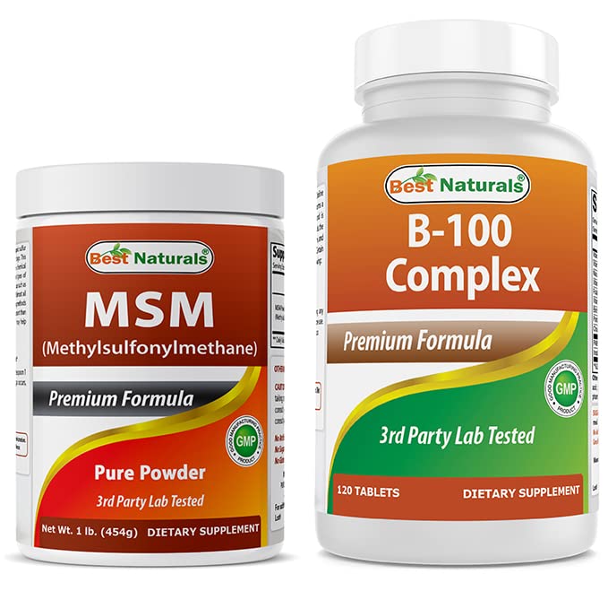 最佳自然 MSM 粉末和B-100 复合体