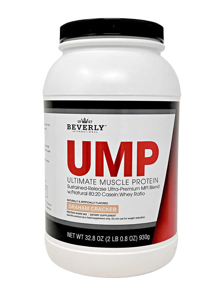 贝弗利国际UMP蛋白粉 Graham Cracker. Unique Whey-Casein 比率构建精益肌肉支持. 网易文摘. No Bloat. (32.8 oz) 2lb 8. 8 oz.