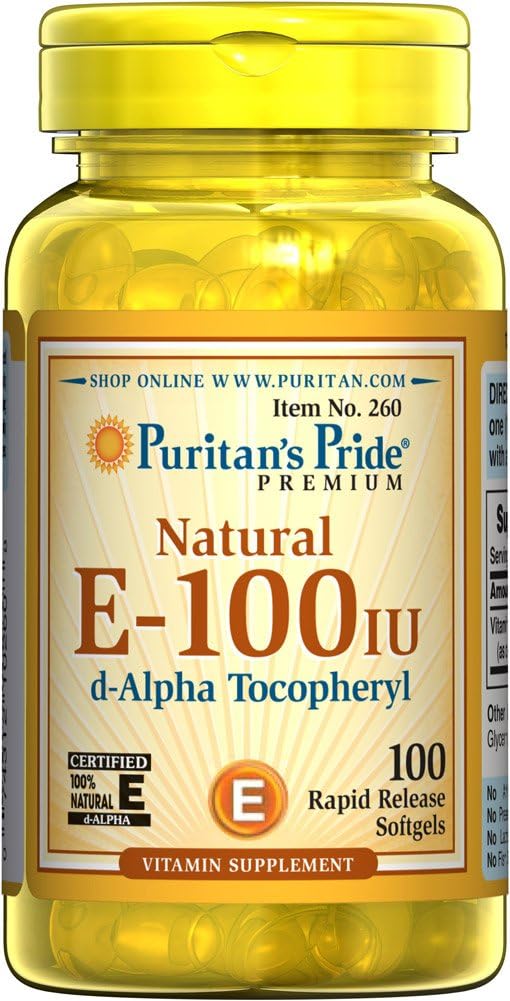 清教徒的荣耀维生素E-100 iu 100% 天然100 软胶