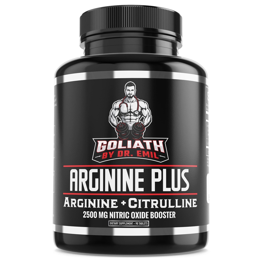 Emil博士的ARGINININE Plus - L Arginine + L Citrulline - 2500 MG 高剂量无助药片 - 挥发性和心脏健康的硝氧化物补充剂(Arginine AAKG和Citrulline Malate 2:1)