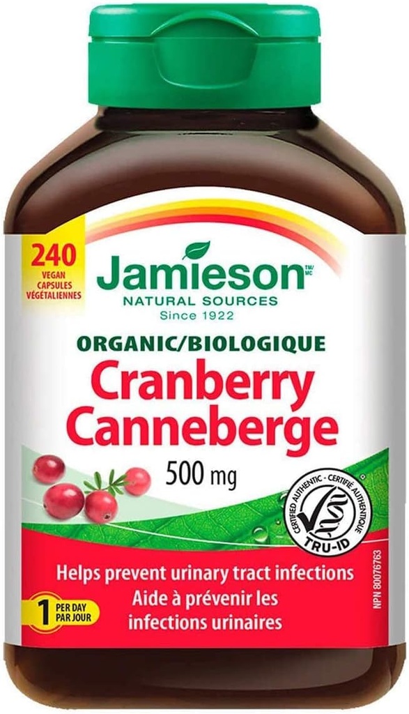 Jamieson Cranberry 500mg, 240 维根卡普勒斯