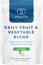 等效生活日报水果和蔬菜混合物,超级食品抗氧化剂补充品,Crisp Apple Flavor与维生素C, Fiber,以及9种基本氨基酸,支持能量,低糖,维冈,30种服务