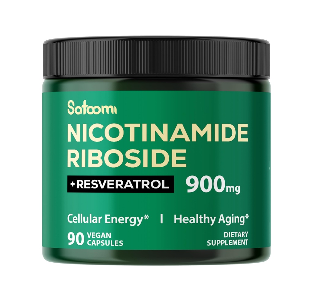 Satoomi NAD 配有 Liposomal Nicotinamide Riboside 900 mg NR, Resveratrol, Quercetin - 90 计数