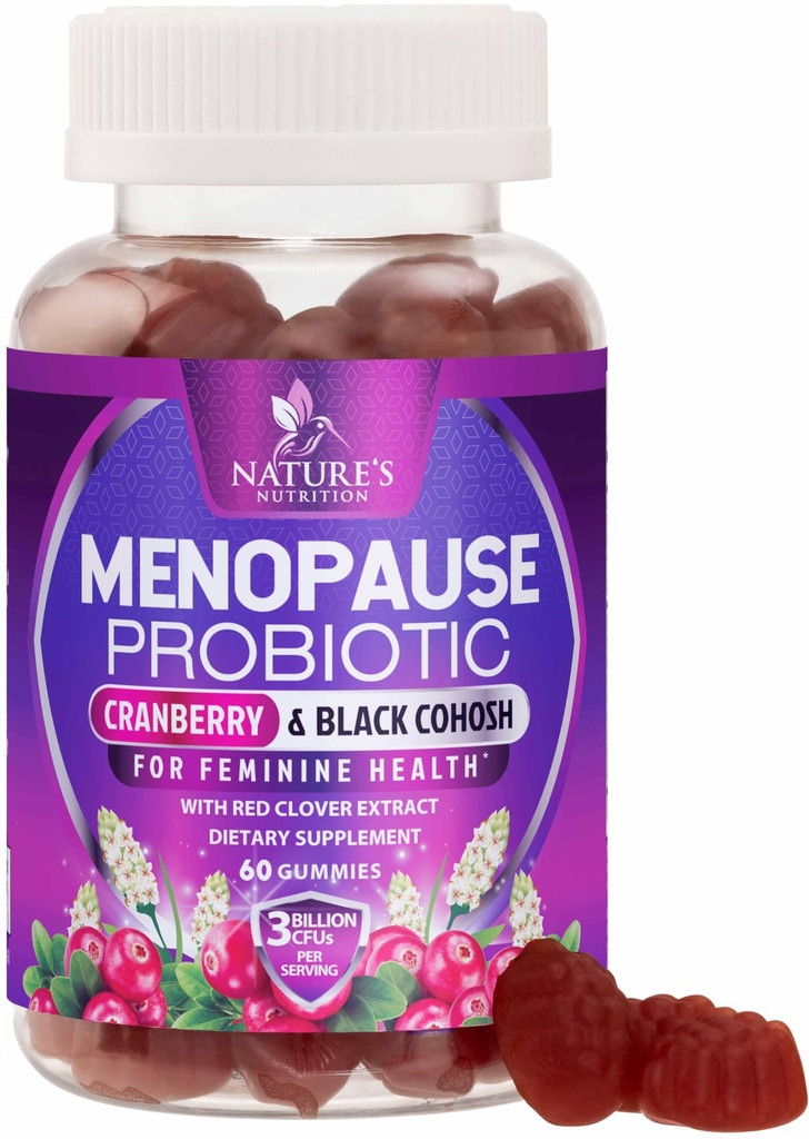 妇女更年期补助 -- -- 3亿CFU 自然更年期补助 -- -- Mild Hot Flashes & Night Sweats, PH, 阴道保健支助妇女增生,增生补助 -- -- 60古米