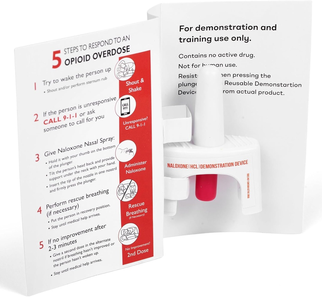 Naloxone Nasal Spray培训设备 用于类阿片过量的急救培训 * * * * * 包括两个鼻Spray培训设备和指导(包 2) * * * * * * * * * 包含无药