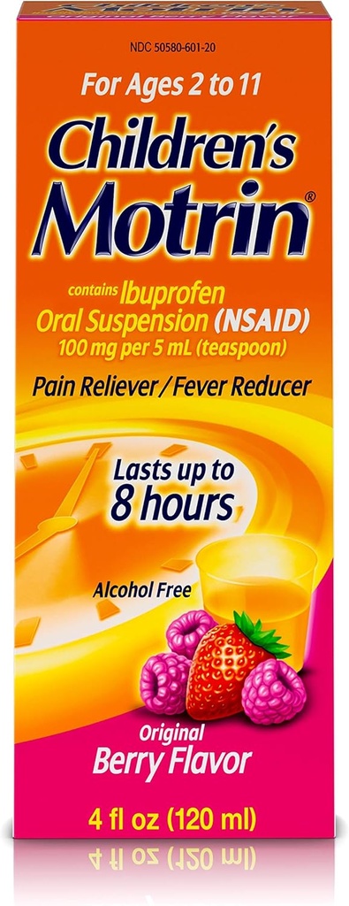Motrin儿童Ibuprofen 口服暂停 原创贝里Flavor - 4 oz,包 3