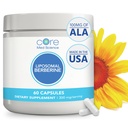 核心医学 Liposomal Berberine 补编,300mg (60 Counter) - Berberine HCL 提取卡普尔支持活体和心脏健康 - 非GMO, Gluten-Free, Wheet-Free, & Dairy-Free 蔬菜卡普尔