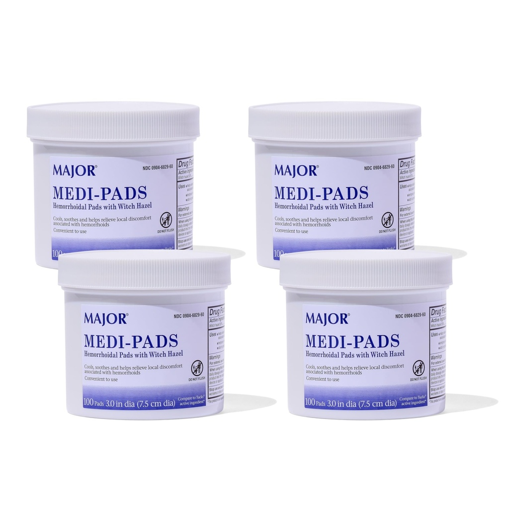 (原始内容存档于2019-09-21) (英语). MajJor Medi-Pads - Hemorrhoidal Hygienic Cleanning Witch Hazel Pads - 与阿罗一起冷却救济 - 100 Count Jar (4 Pack).