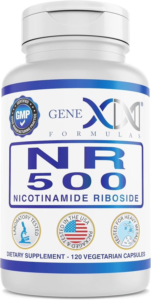 Genex 公式 NR Nicotinamide Riboside 500mg/Servig(120 Capsules) NAD+ 健康老龄化前体 - GMP - 认证、非GMO、无胶体、蔬菜(1包)