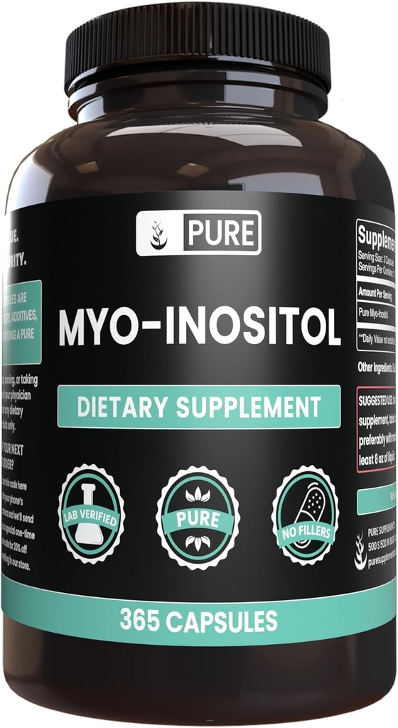 纯原始成份 Myo-Inositol(365 Capsules) 无镁或水稻填充器, 永远纯净, 实验室验证