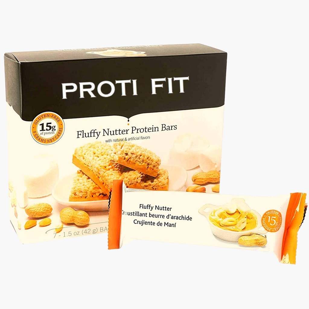 Proti Fit - Fluffy Nutter 低碳蛋白棒,低卡罗里减肥和健康餐具(Fluffy Nutter, 1 Pack)