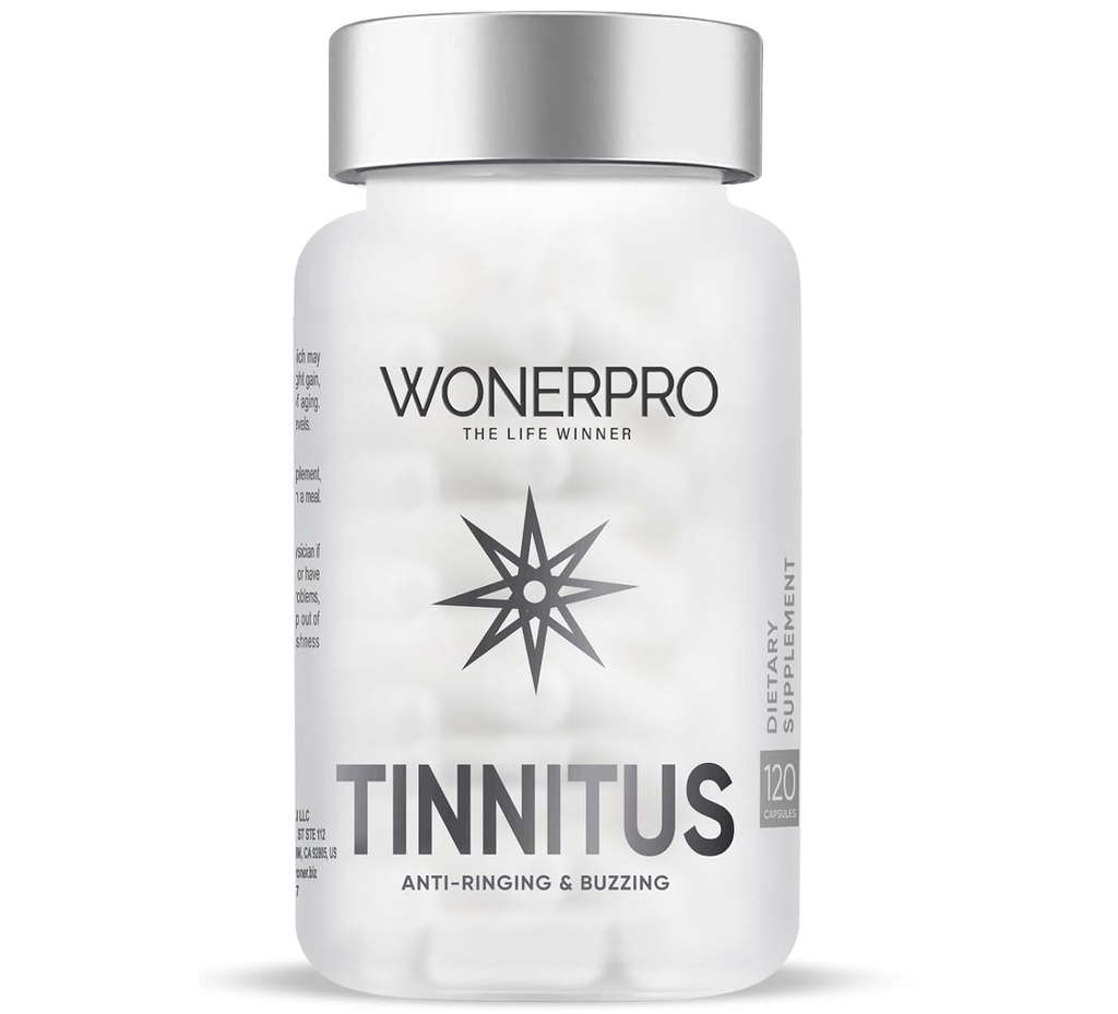 Tinnitus 环耳救济,120 Capsules 耳部健康维生素支持耳部的听力损失和减少耳部的耳部对男女的伤害