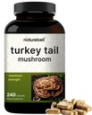 NatureBell Turkey Tail Mushroom Capsules 15 000 mg Per Service, 240 Counter QQ 25:1 果实体与菌丝提取 – Imune & Brain Health Mushrooms Supplements.