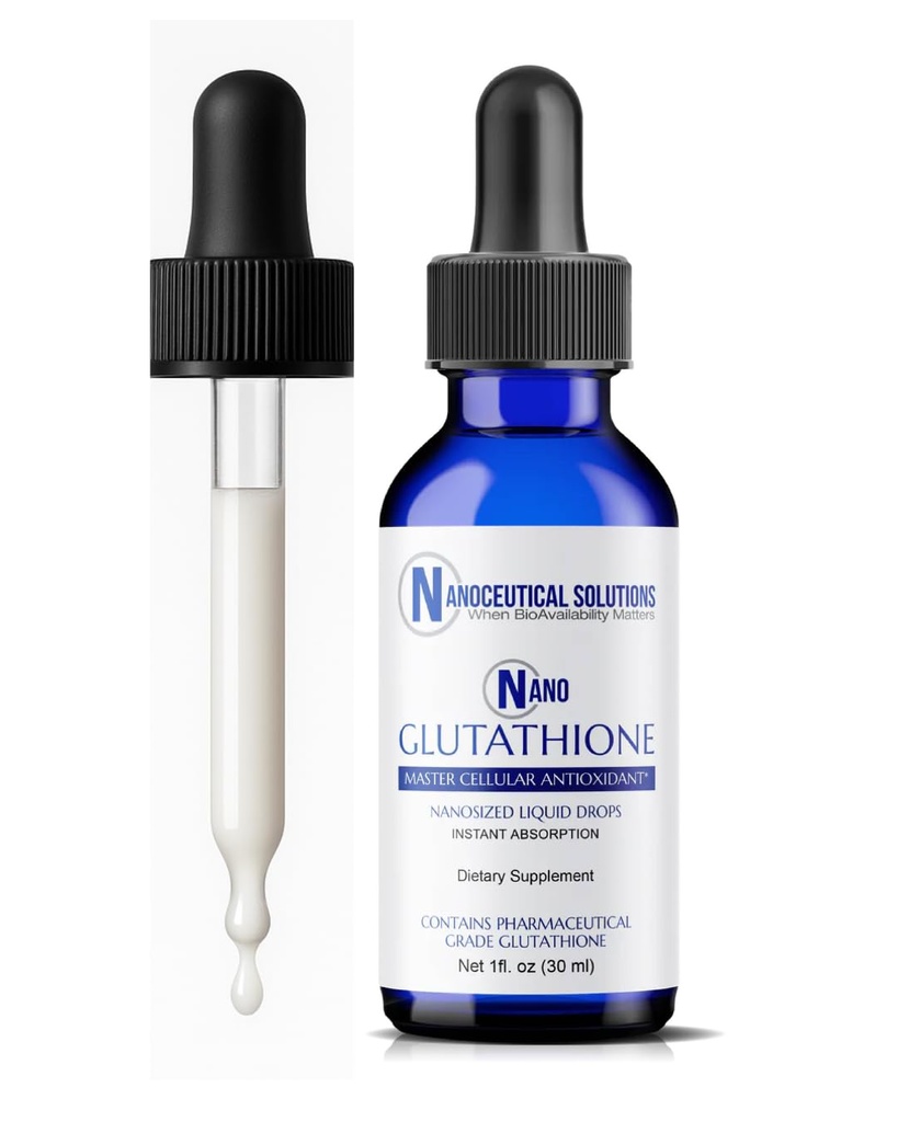 Nano Glutathione Drops by Nanoceutical Solutions, 药品级液体补充剂,超有效吸收, 最多8次高于 Glutathione Capsules 30次服务