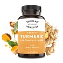 Thomas的全天然补救 Turmeric Curcumin 和 Ginger 配黑辣椒,有机图尔克联合支持补充-95% Curcumin - 无填充剂, Vegan - 120厘米