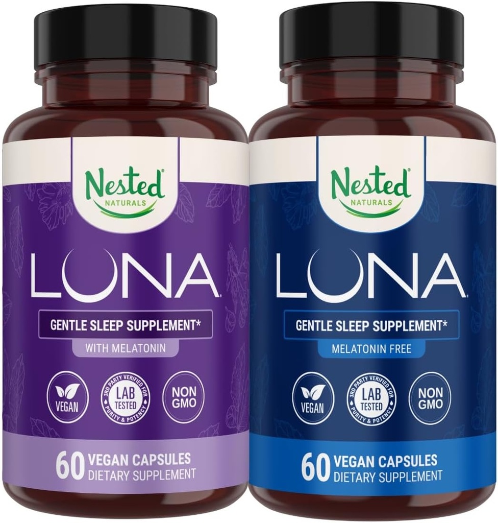 Nested Naturals Luna Sleep Aid Bundle & Luna Melatonin- Free Sleeping Pills with Natural Infedients Melatonin, Valarien, & More (120 计数) 互联网档案馆的存檔,存档日期2013-03-02.