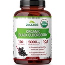 Zazzzee USDA 有机黑色长莓 10:1 提取,5000 mg 强度,120 Vegan Capsules, 2个月供应,标准化,集中 10X 提取,100%蔬菜,全自然,非GMO,美国制造
