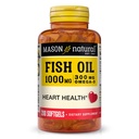 MASON NATURAL Omega,3 鱼油,200,日供应,1000mg 与环保局和DHA共同支助,软胶药