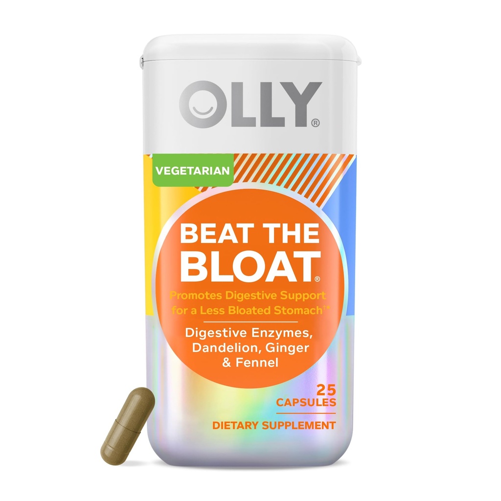 OLLY 击败 Bloat Capsules, 消化支持酶, 妇女补充 - 25 计