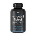 体育研究 三重力量 Omega 3 鱼油 - Burpless Fish Oil Supplement w/EPA & DHA 来自野生捕鱼的脂肪酸 - 对男女的心脏,脑和免疫支持 - 1,250 mg, 150 ct